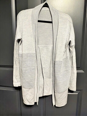 lululemon Gray Textured Open Front Cardigan